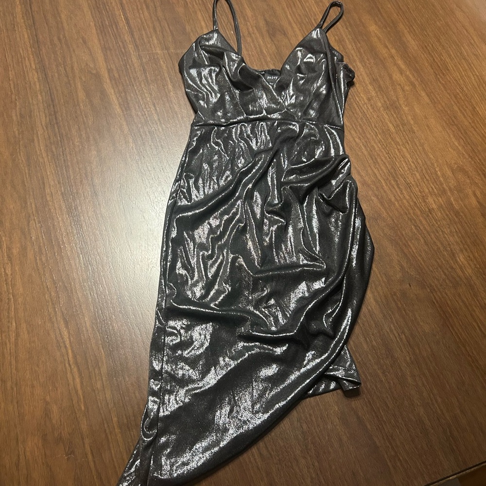 Elegant Black Satin Dress